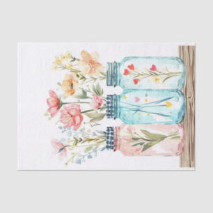 Papel De Seda Flores de primavera en desenlace de jarras de maso