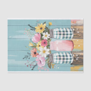 Papel De Seda Flores de primavera en desenlace de jarras de maso