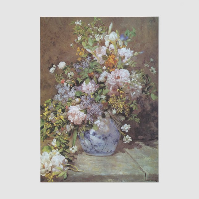 Papel De Seda Flores de primavera por Renoir (Anverso)