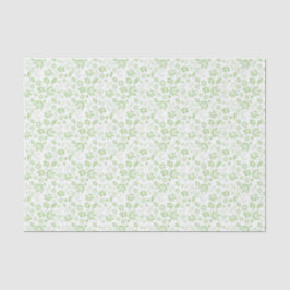 Papel De Seda Flores de primavera tropical verde pálido