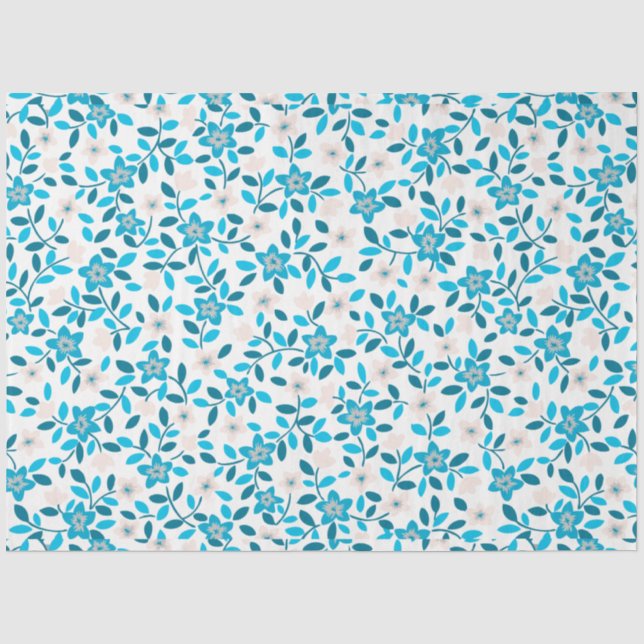 Papel De Seda Flores de resorte blancas sin costura (Anverso)