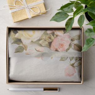 Papel De Seda Flores de Rosa de Jardín Antiguo de Boda Vintage