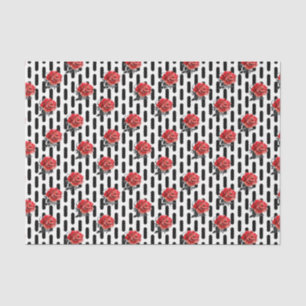 Papel De Seda Flores de Rosa Roja (Diseño 24 Serie Roja)
