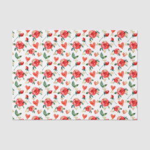 Papel De Seda Flores de rosa roja (serie roja Design 23)