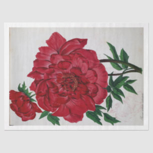 Papel De Seda Flores de rosa rosado rojas deslumbradas por la ef