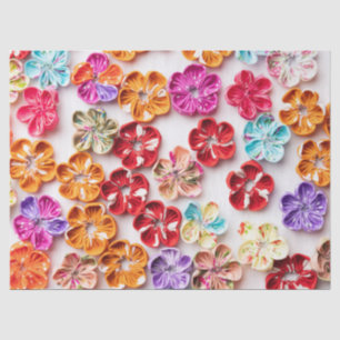 Papel De Seda Flores de tela de coser hechas a mano de primavera