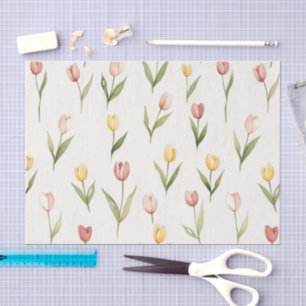 Papel De Seda Flores De Tulipán Amarillo Rosa Cumpleaños