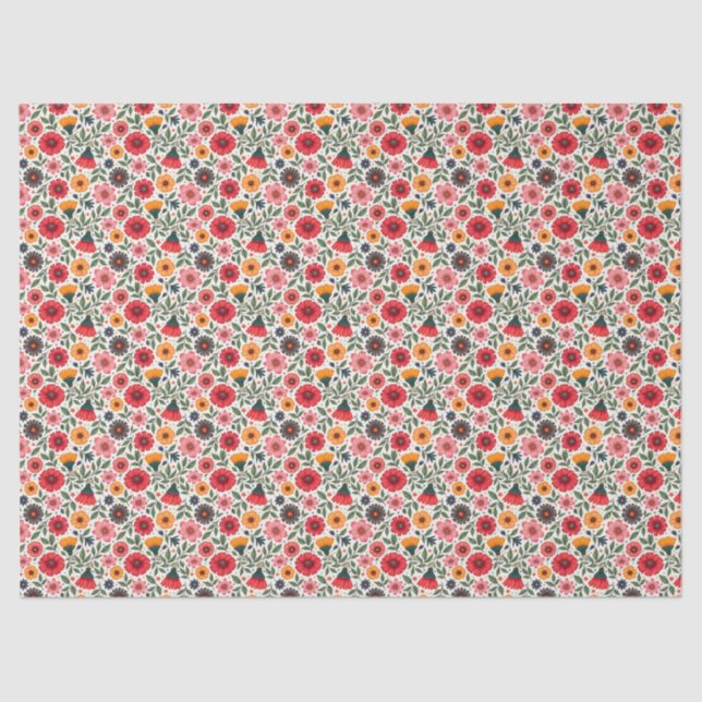 Papel De Seda Flores de verano brillantes (Anverso)