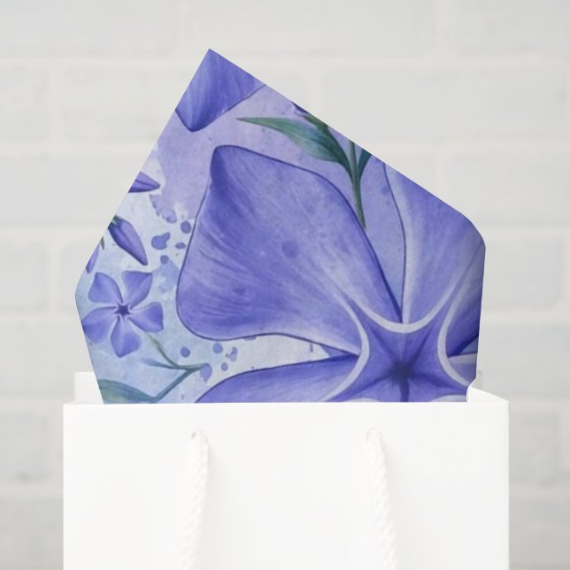 Papel De Seda Flores de Vinca Azul Violeta Vinca (Bolsa de regalo)