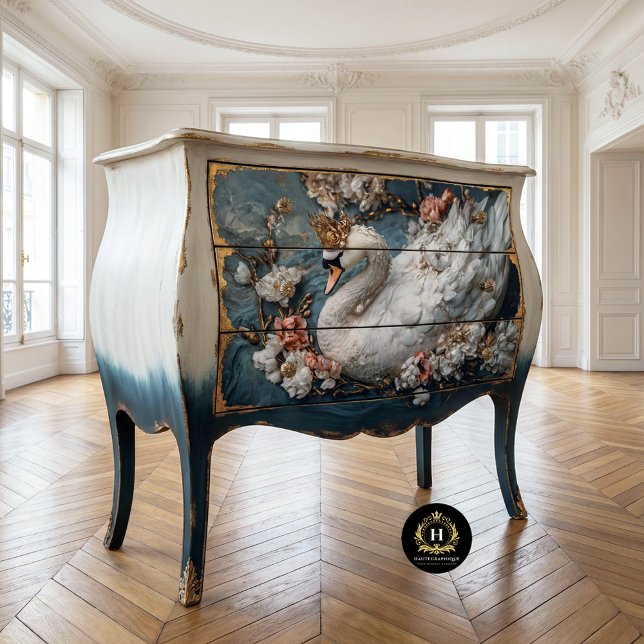Papel De Seda Flores Decoupage Elegante Cisne Blanco Ornado (Subido por el creador)