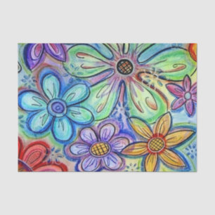 Papel De Seda Flores del creyón