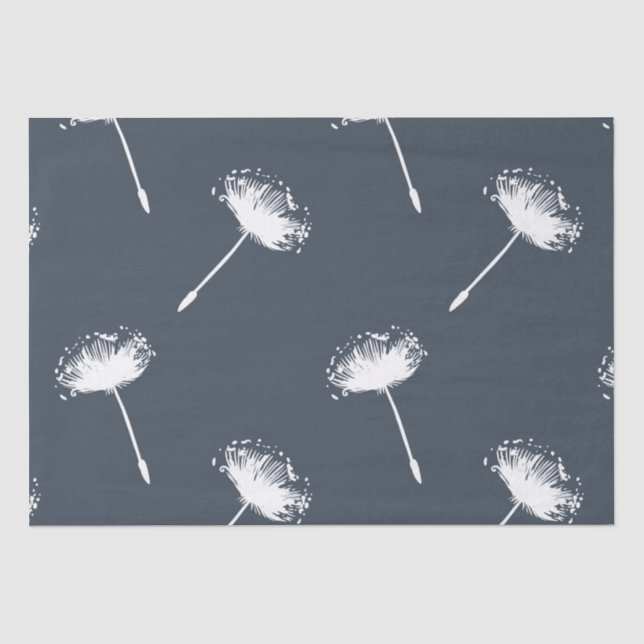 Papel De Seda Flores del diente de león de los azules marinos y (Anverso)