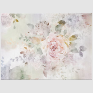 Papel De Seda Flores delicadas de peonía en pastel