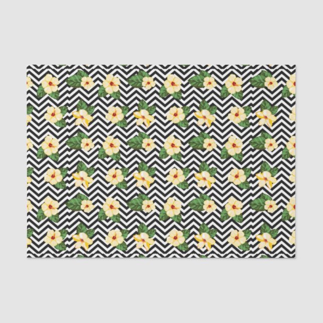 Papel De Seda Flores (Diseño 47 Serie Amarillo/Naranja) (Anverso)