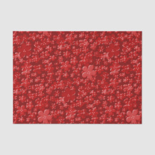 Papel De Seda Flores dispersas-PAPEL DE ENVOLTURA DE TEJIDO rojo