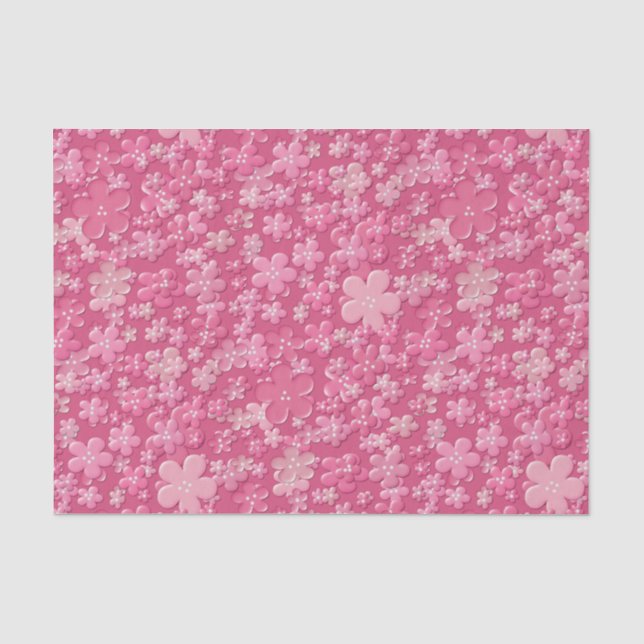 Papel De Seda Flores dispersas-PAPEL DE ENVOLTURA Mauve-TISSUE (Anverso)