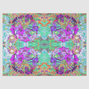 Papel De Seda Flores dramáticas psicodélicas magenta y púrpura