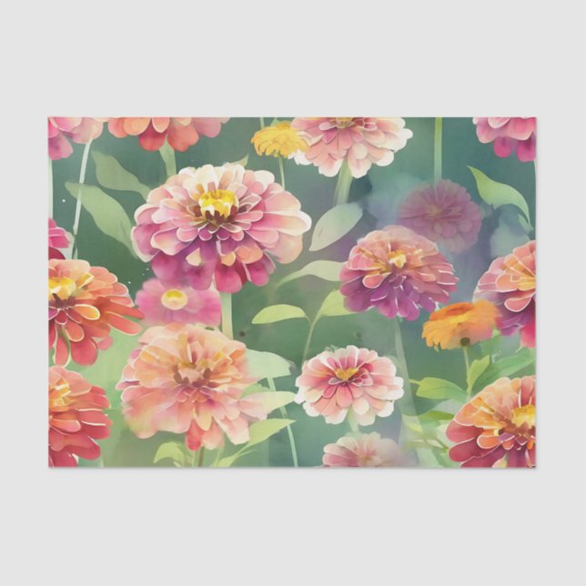 Papel De Seda Flores Dreamy Zinnia (Anverso)