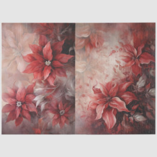 Papel De Seda Flores elegantes de Poinsettia de Navidad para Dec
