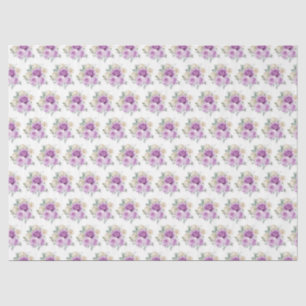 Papel De Seda Flores elegantes púrpura y plata