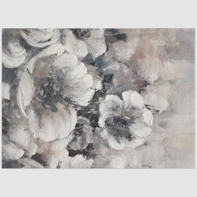 Papel De Seda Flores en carbón vegetal (Anverso)