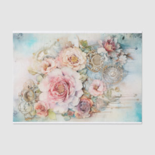 Papel De Seda Flores en cascada de medios mixtos