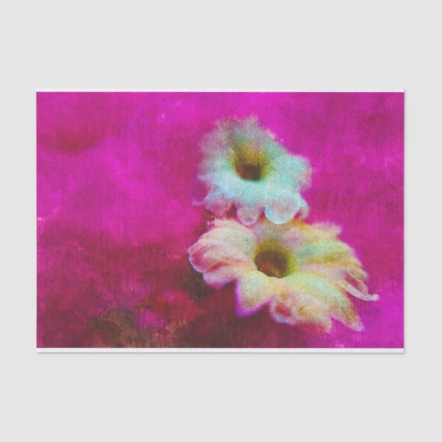 Papel De Seda Flores en rosa (Anverso)