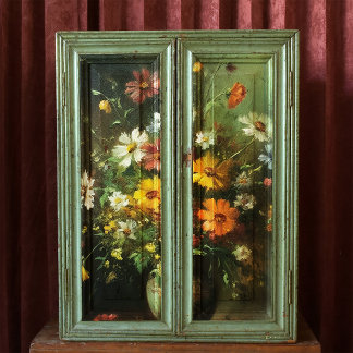 Papel De Seda Flores en una descomposición de pintura de aceite 