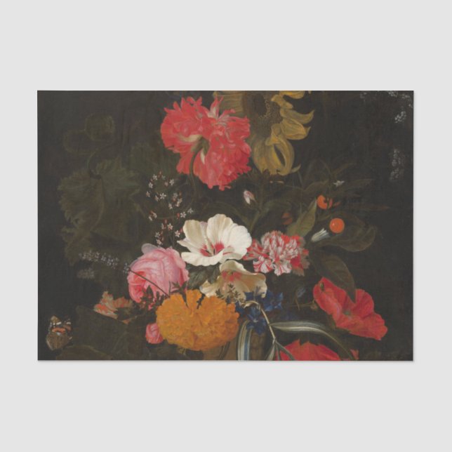 Papel De Seda Flores en una vesícula ornamental (Anverso)