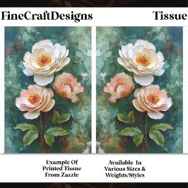 Papel De Seda Flores estilo peonía texturizadas con impasto DV4B