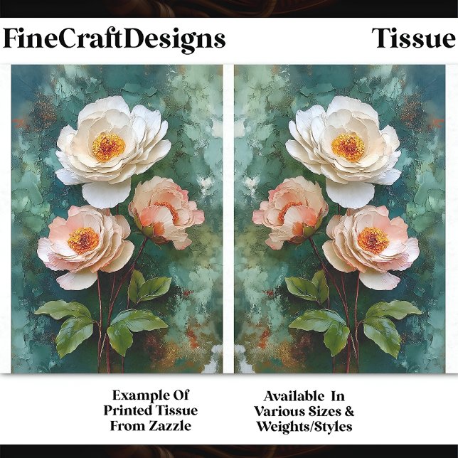 Papel De Seda Flores estilo peonía texturizadas con impasto DV4B (Subido por el creador)