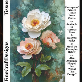 Papel De Seda Flores estilo peonía texturizadas con impasto DV4L