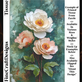 Papel De Seda Flores estilo peonía texturizadas con impasto DV4R