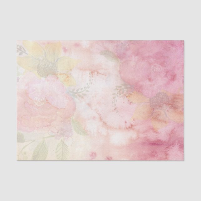 Papel De Seda Flores etéreas Pastel (Anverso)