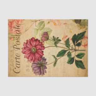 Papel De Seda Flores florales de Anemone Japonica Vintage