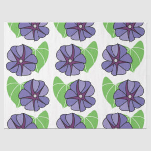 Papel De Seda Flores Florales de Gloria de la Mañana Azul