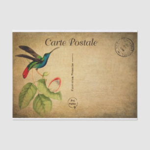 Papel De Seda Flores florales de pájaro de barro vintage