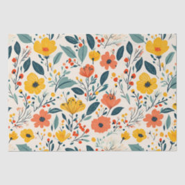 Papel De Seda Flores florales pintadas a mano