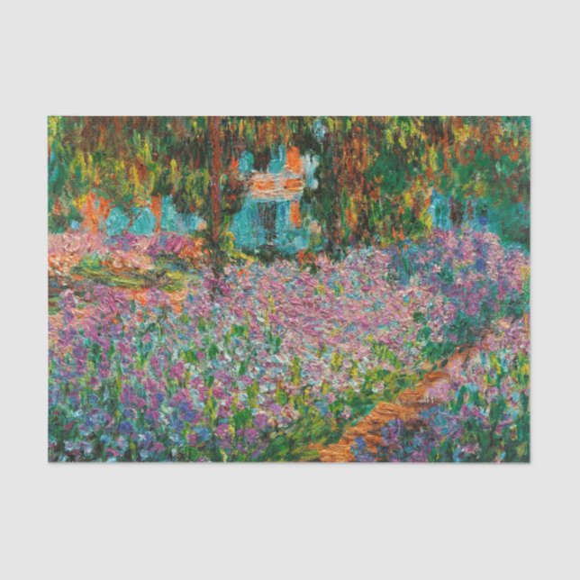 Papel De Seda Flores Giverny del Irises Monet Garden (Anverso)