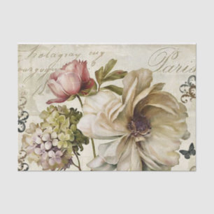 Papel De Seda Flores grandes de estilo vintage con fondo de escr