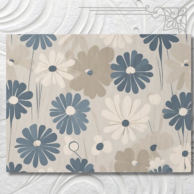 Papel De Seda Flores Groovy Daisy Groovy Blue Light (Subido por el creador)