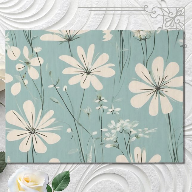Papel De Seda Flores Groovy Daisy Groovy Blue Light (Subido por el creador)