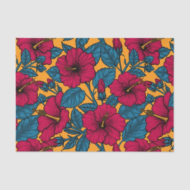 Papel De Seda Flores hibiscus (Anverso)