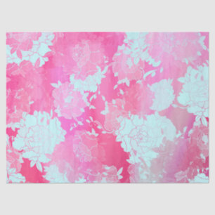 Papel De Seda Flores japonesas patrones azules