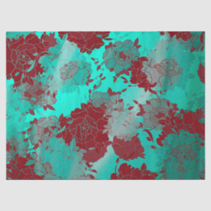 Papel De Seda Flores japonesas patrones azules