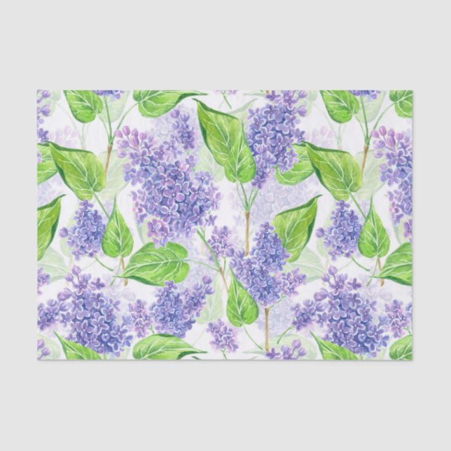 Papel De Seda Flores lilicas acuáticas (Anverso)