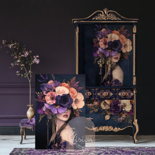 Papel De Seda Flores Místicas, Retrato Malhumorado y Floral