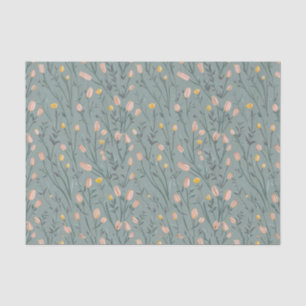 Papel De Seda Flores modernas de color agua amarillo rosa4