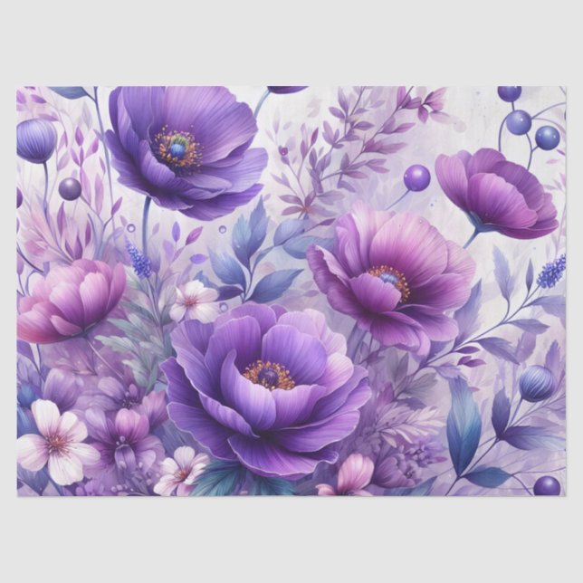 Papel De Seda Flores Moradas Bonitas (Anverso)