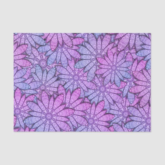 Papel De Seda Flores moradas divertidas (Anverso)